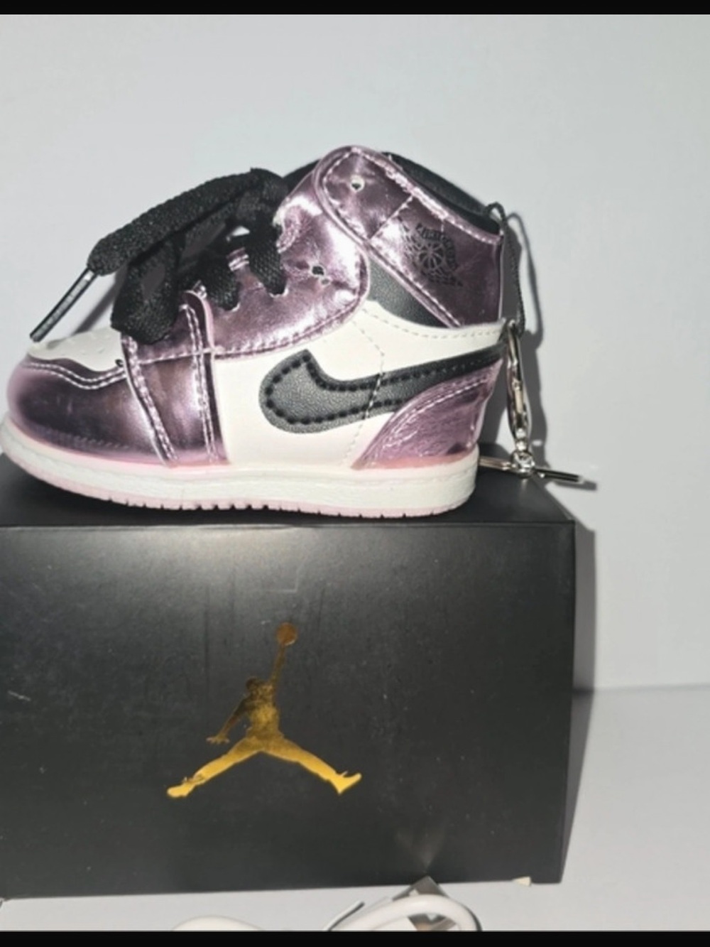 Metallic Lilac and White Power Bank Sneaker with Black Swoosh